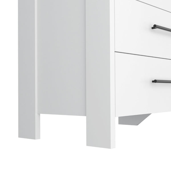 English Elm Anson Six Drawer White Dresser Pair with Matte Black Hardware for Modern Bedrooms B128S00290