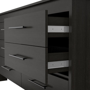 English Elm Anson Six Drawer Wenge Dresser Duo Modern Bedroom Storage with Sleek Black Hardware B128S00292