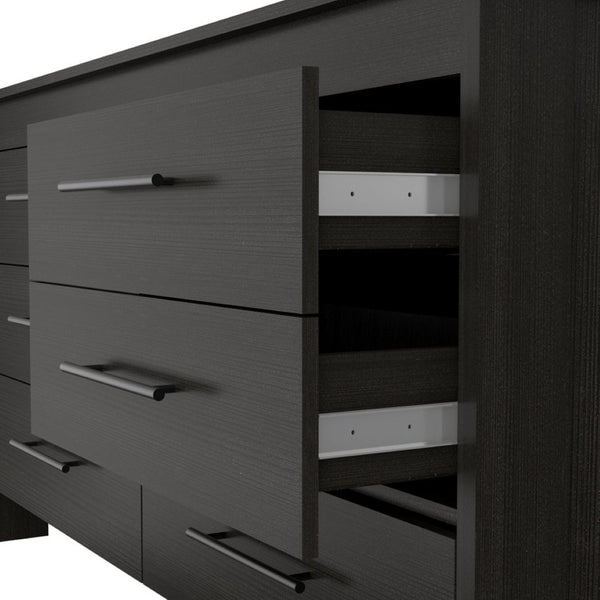 English Elm Anson Six Drawer Wenge Dresser Duo Modern Bedroom Storage with Sleek Black Hardware B128S00292