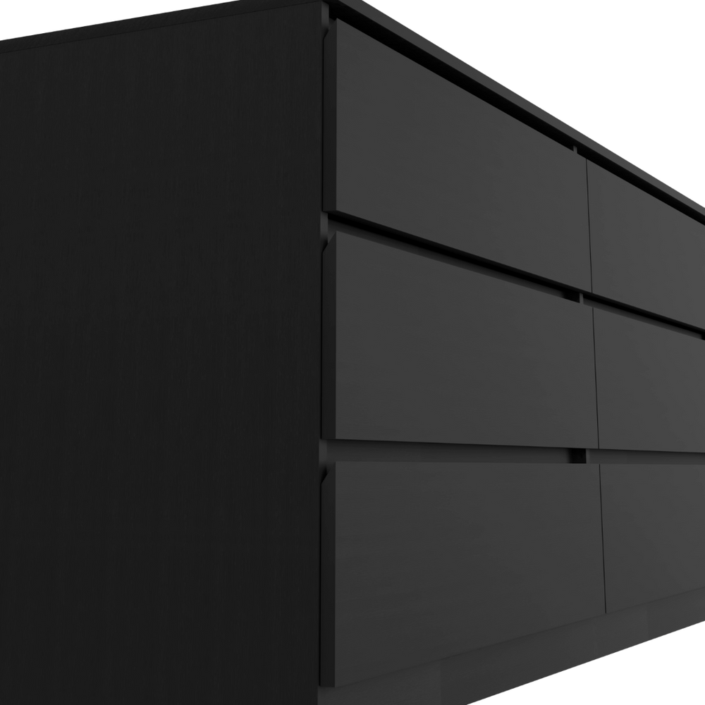 English Elm Olimpo Six Drawer Engineered Wood Dresser Sleek Minimalist Storage for Modern Bedrooms B128S00298