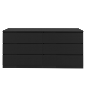 English Elm Olimpo Six Drawer Engineered Wood Dresser Sleek Minimalist Storage for Modern Bedrooms B128S00298