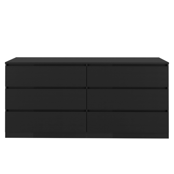 English Elm Olimpo Six Drawer Engineered Wood Dresser Sleek Minimalist Storage for Modern Bedrooms B128S00298