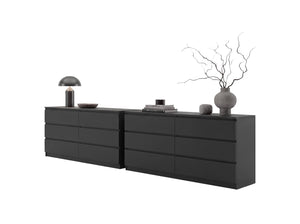 English Elm Olimpo Six Drawer Engineered Wood Dresser Sleek Minimalist Storage for Modern Bedrooms B128S00298