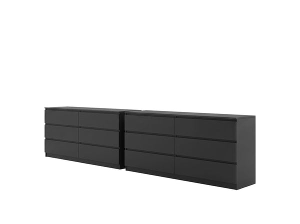English Elm Olimpo Six Drawer Engineered Wood Dresser Sleek Minimalist Storage for Modern Bedrooms B128S00298
