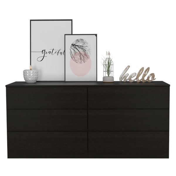 English Elm Olimpo Six Drawer Engineered Wood Dresser Sleek Minimalist Storage for Modern Bedrooms B128S00298