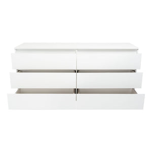 English Elm Olimpo Set of Two 6-Drawer Dressers with Metal Legs for Modern Bedroom Storage B128S00299
