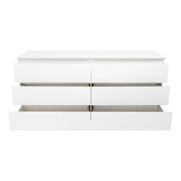 English Elm Olimpo Set of Two 6-Drawer Dressers with Metal Legs for Modern Bedroom Storage B128S00299