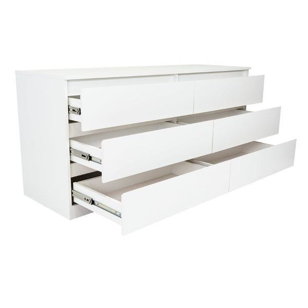 English Elm Olimpo Set of Two 6-Drawer Dressers with Metal Legs for Modern Bedroom Storage B128S00299