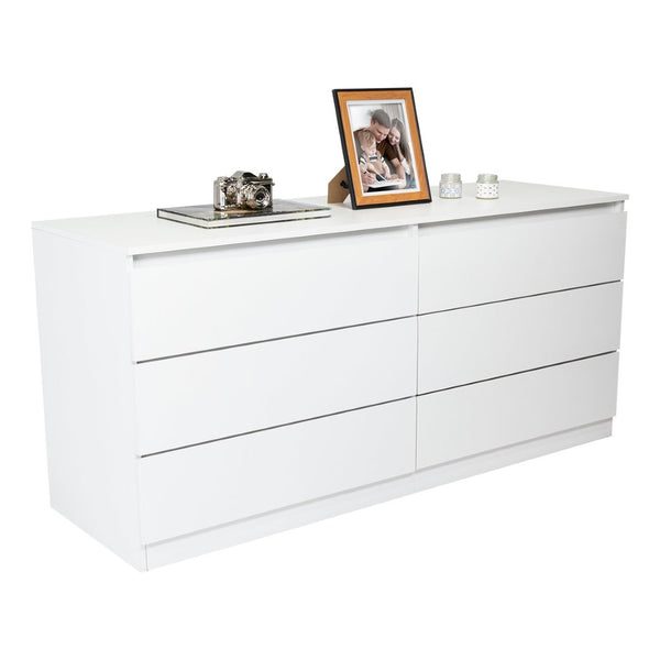 English Elm Olimpo Set of Two 6-Drawer Dressers with Metal Legs for Modern Bedroom Storage B128S00299