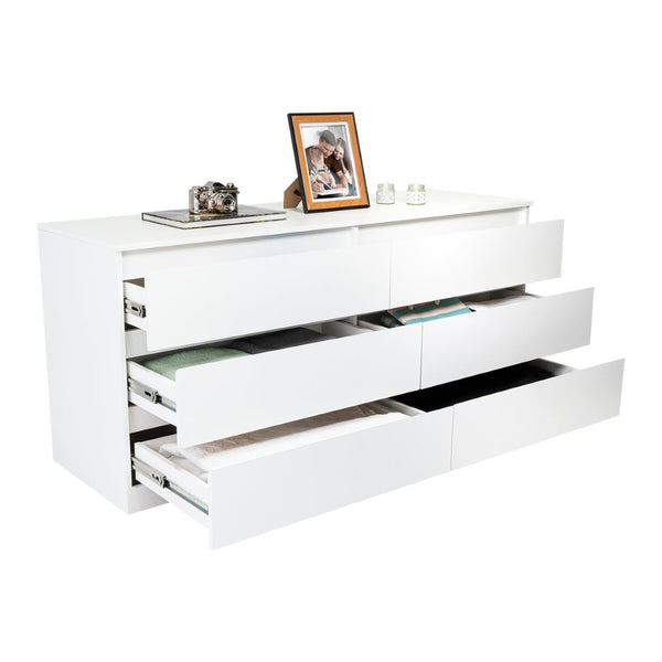 English Elm Olimpo Set of Two 6-Drawer Dressers with Metal Legs for Modern Bedroom Storage B128S00299