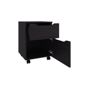 English Elm Ocala Wenge Finish Nightstand Set with Storage Drawer and Open Shelf for Modern Bedrooms B128S00300