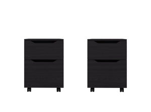 English Elm Ocala Wenge Finish Nightstand Set with Storage Drawer and Open Shelf for Modern Bedrooms B128S00300