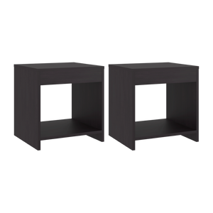 English Elm Chroma Open Shelf Nightstand Pair Wenge Finish Minimalist Bedroom Storage Two Tiers B128S00302