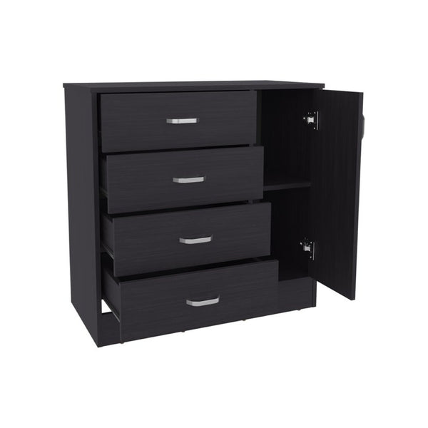 English Elm Lund 2 Piece Wenge Dresser Set with Drawers and Side Door Modern Bedroom Storage B128S00304