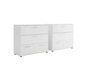 English Elm Kiruna Pair of Slim Engineered Wood Dressers Hardware Free Modern Bedroom Storage B128S00306
