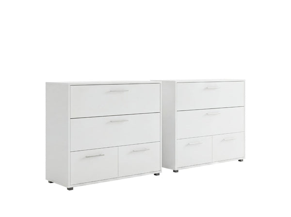 English Elm Kiruna Pair of Slim Engineered Wood Dressers Hardware Free Modern Bedroom Storage B128S00306
