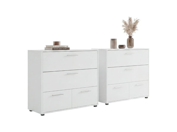 English Elm Kiruna Pair of Slim Engineered Wood Dressers Hardware Free Modern Bedroom Storage B128S00306