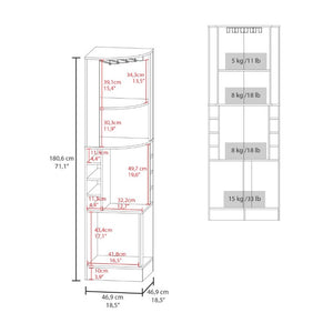 English Elm Page Corner Bar Cabinet Tall Oak Melamine Wine Rack Glass Storage for Small Spaces Natural B128S00307