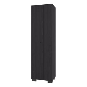 English Elm Fm Furniture Slim Wenge Broom Closet Cabinet with Shelves for Laundry and Utility Rooms B128S00309