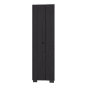 English Elm Fm Furniture Slim Wenge Broom Closet Cabinet with Shelves for Laundry and Utility Rooms B128S00309