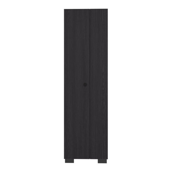 English Elm Fm Furniture Slim Wenge Broom Closet Cabinet with Shelves for Laundry and Utility Rooms B128S00309