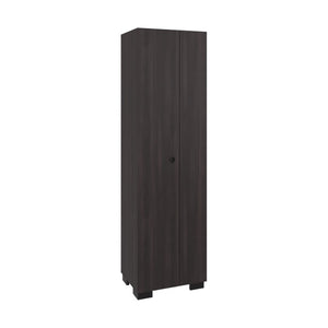 English Elm Kingnston Tall Broom and Mop Storage Cabinet Engineered Wood for Laundry Rooms Walnut B128S00318