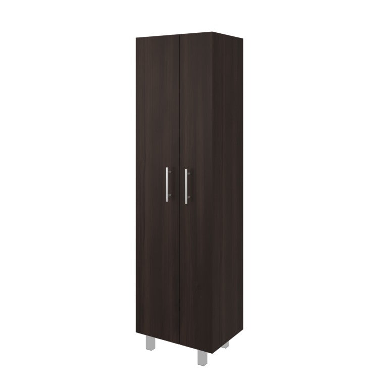 English Elm Nala Tall Walnut Broom and Cleaning Supply Cabinet for Mudroom or Laundry Room B128S00319
