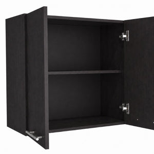 English Elm Texas Wenge Finish Manufactured Wood Kitchen Sink Base and Wall Cabinet Storage Set B128S00321
