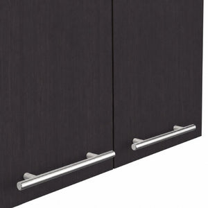 English Elm Texas Wenge Finish Manufactured Wood Kitchen Sink Base and Wall Cabinet Storage Set B128S00321