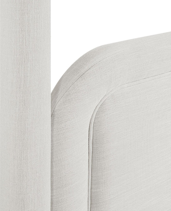 Meridian Furniture Salina Upholstered Canopy King Bed with Sculptural Four Post Frame for Modern Bedrooms Cream Linen Textured Fabric B1294Cream-K