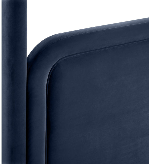 Meridian Furniture Salina Upholstered Canopy Full Bed Sculptural Frame for Modern and Contemporary Bedrooms Navy Velvet B1295Navy-F