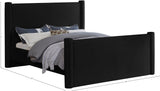 Elias Black Velvet Full Bed B1298Black-F Meridian Furniture