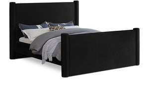 Elias Black Velvet Full Bed B1298Black-F Meridian Furniture