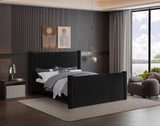 Elias Black Velvet Full Bed B1298Black-F Meridian Furniture