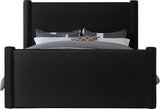 Elias Black Velvet Full Bed B1298Black-F Meridian Furniture