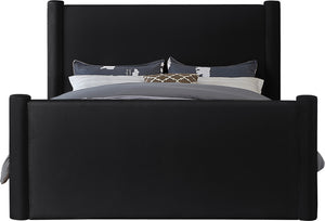 Elias Black Velvet King Bed B1298Black-K Meridian Furniture