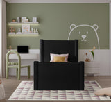 Elias Black Velvet Twin Bed B1298Black-T Meridian Furniture