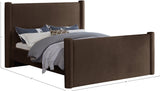 Elias Brown Velvet King Bed B1298Brown-K Meridian Furniture