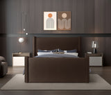 Elias Brown Velvet King Bed B1298Brown-K Meridian Furniture