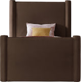 Elias Brown Velvet Twin Bed B1298Brown-T Meridian Furniture