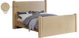 Elias Camel Velvet Queen Bed B1298Camel-Q Meridian Furniture