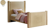 Elias Camel Velvet Twin Bed B1298Camel-T Meridian Furniture