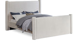 Elias Cream Velvet Full Bed B1298Cream-F Meridian Furniture