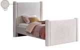 Elias Cream Velvet Twin Bed B1298Cream-T Meridian Furniture