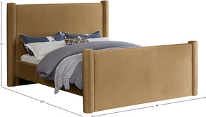 Elias Saddle Velvet King Bed B1298Saddle-K Meridian Furniture