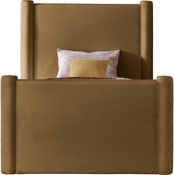 Elias Saddle Velvet Twin Bed B1298Saddle-T Meridian Furniture