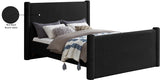 Elias Black Boucle Fabric Full Bed B1299Black-F Meridian Furniture