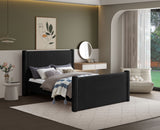 Elias Black Boucle Fabric King Bed B1299Black-K Meridian Furniture