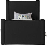 Elias Black Boucle Fabric Twin Bed B1299Black-T Meridian Furniture