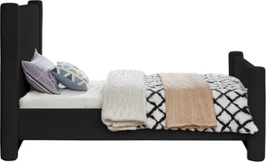 Elias Black Boucle Fabric Twin Bed B1299Black-T Meridian Furniture